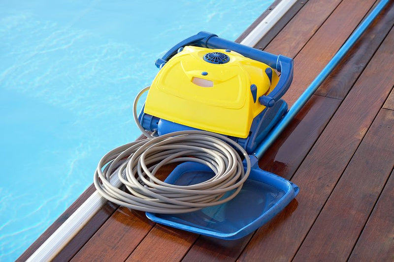 Pool Cleaner During His Work. Cleaning Robot For Cleaning The pool - pool shop perth